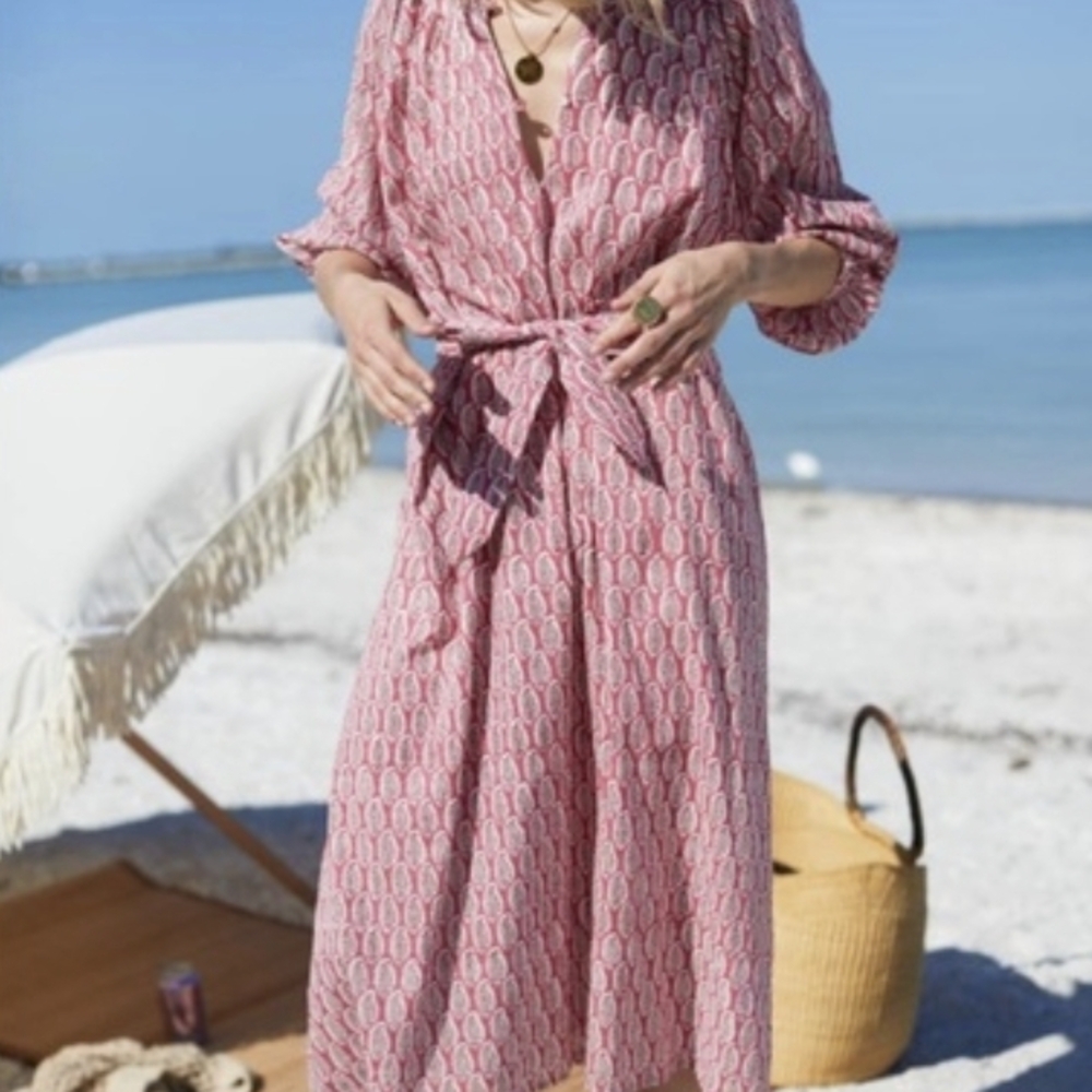 Pink Patterned Caftan